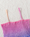 Girls’ Colorful Ombre Mesh Sequin Slip Dress