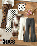 Girls 5-Pack Flare Leg Pants Set