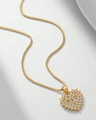 Golden Heart Stones High Quality Necklace