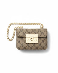 Vintage Chain Mini Crossbody Bag – Gold Lock Edition