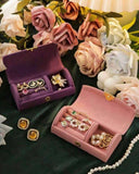 Soft Fabric Jewellery Box (Pink, Beige, Red, Navy Blue, Dark Green, Purple)