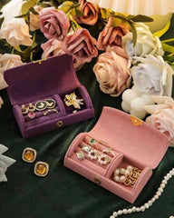 Soft Fabric Jewellery Box (Pink, Beige, Red, Navy Blue, Dark Green, Purple)