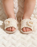 Girls’ Floral Buckle Canvas Sandals