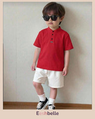 Boys Collar Polo Shirt and Shorts Set