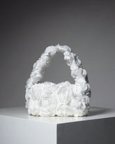 White Rose Pattern Elegant Handbag