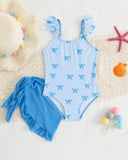 Baby Girls’ Bow Print One-Piece Swimsuit