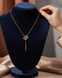 1pc Stainless Steel Minimalist Square Geometric Pendant Necklace
