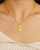 Mom and Baby Engraved Premium Pendant Necklace