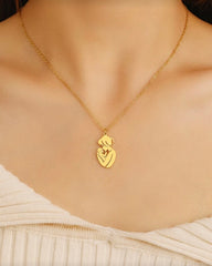 Mom and Baby Engraved Premium Pendant Necklace