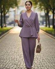 Women Purple Plus Size Co-Ord Set