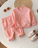 Baby Girl Pink Sweatshirt & Pants Set – 2-Piece Outfit