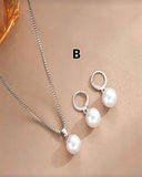 3Pcs High Quality Jewelry Set – Faux Pearl Necklace & Earrings