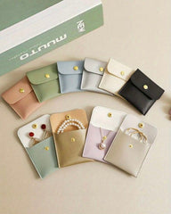 10pc Faux Leather Jewelry Pouches in Multiple Colours