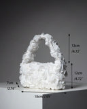 White Rose Pattern Elegant Handbag