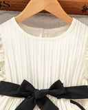 Girls Casual Ruffle Hem Dress with Belt – Summer Cute A-Line Dress