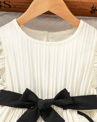 Girls Casual Ruffle Hem Dress with Belt – Summer Cute A-Line Dress