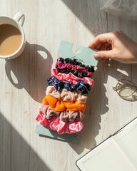 9-Pack Colorful Hair Scrunchies for Women