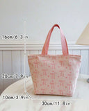 Pink Bow & Heart Print Travel Tote Bag