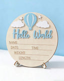 Baby Boy Birth Announcement Wooden Plaque