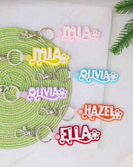 Custom Acrylic Letter Name Keychain – Double-Layer Glitter Design