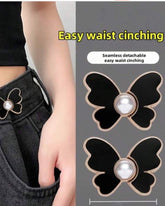2 Pairs of Butterfly Waist Cincher Jeans Buttons for Adjustment