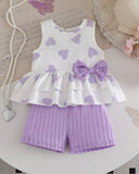 Baby Girl Purple Heart Outfit Set
