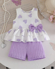 Baby Girl Purple Heart Outfit Set