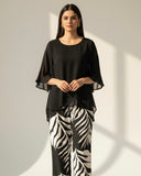 2pcs Chiffon Batwing Sleeve Set – Elegant & Flowy Outfit