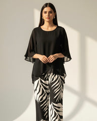 2pcs Chiffon Batwing Sleeve Set – Elegant & Flowy Outfit
