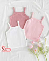 3-Piece Baby Girls Camisole Vests Set