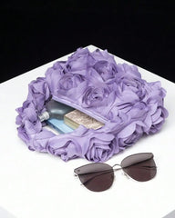 Viral Purple Rose Pattern Elegant Handbag