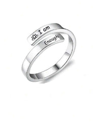 I Am Enough Ring (1 Pc) – Adjustable Hypoallergenic & Tarnish-Free