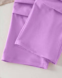 Tween Girls Purple Bow Embroidery T-Shirt & Cargo Pants Set