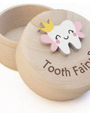 Wooden Tooth Fairy Box with 3D Tooth – Kids Tooth Keepsake Storage