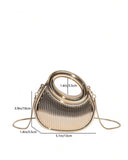 Acrylic Golden Crescent Moon Mini Handbag – Fashion Clutch with Detachable Strap