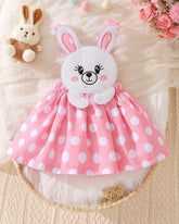 Baby Girl 1pc Polka Dot & Cat Dress
