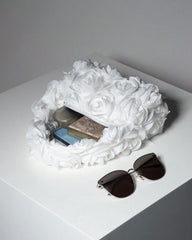 White Rose Pattern Elegant Handbag