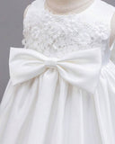 White Rose Bow Princess Dress