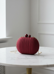 Elegant Red Oval Luxury Clutch For Women