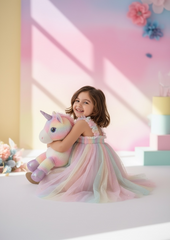 Baby Girl Elegant Pink Ombre Starry Moon Princess Dress