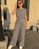 Tween Girls Collared Pocket Shirt & Straight Leg Pants Set