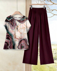 Women's Marble Tie Dye 2 Pieces Matching Set