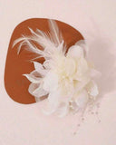 1pc Girls Luxury Crystal Fairy Furry Tulle Flower Hair Clip