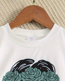 2 Pc Glasses Print Top & Straight Leg Pants (5 Colors)