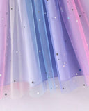 Girls Sleeveless Purple Starry Summer Dress