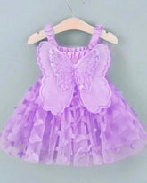 1pc Purple Princess Butterfly Embroidered Mesh Tulle Dress