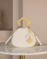 Girls White Cloud Shaped Bag With Bag Charm