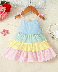 Baby Girl Striped Ruffle Hem Cami Dress