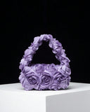 Viral Purple Rose Pattern Elegant Handbag