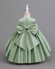 Green Rose Bow Princess Dress